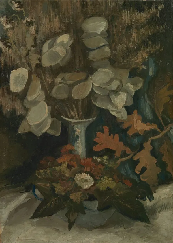 Vase_with_Honesty_(1884)_,_A_Painting_by_Van_Gogh,_Unframed_Canvas_Print,_Multicolor