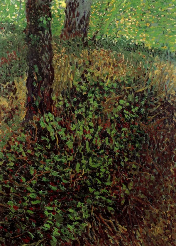 Undergrowth_in_the_Garden_(1887),_A_Painting_by_Van_Gogh,_Unframed_Canvas_Print,_Multicolor
