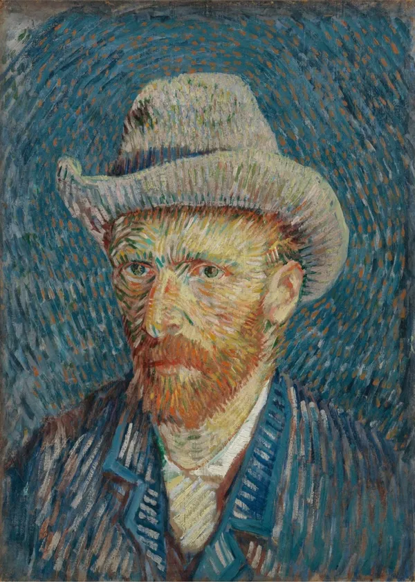 Self-Portrait_with_Grey_Felt_Hat_(1887)_,_A_Painting_by_Van_Gogh,_Unframed_Canvas_Print,_Multicolor