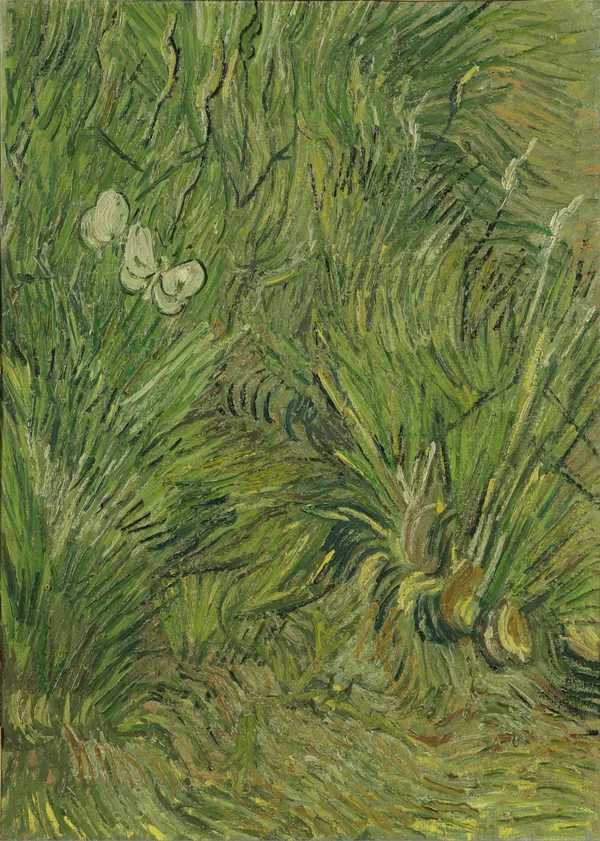 Garden_with_Butterflies_(1890),_A_Painting_by_Van_Gogh,_Unframed_Canvas_Print,_Multicolor
