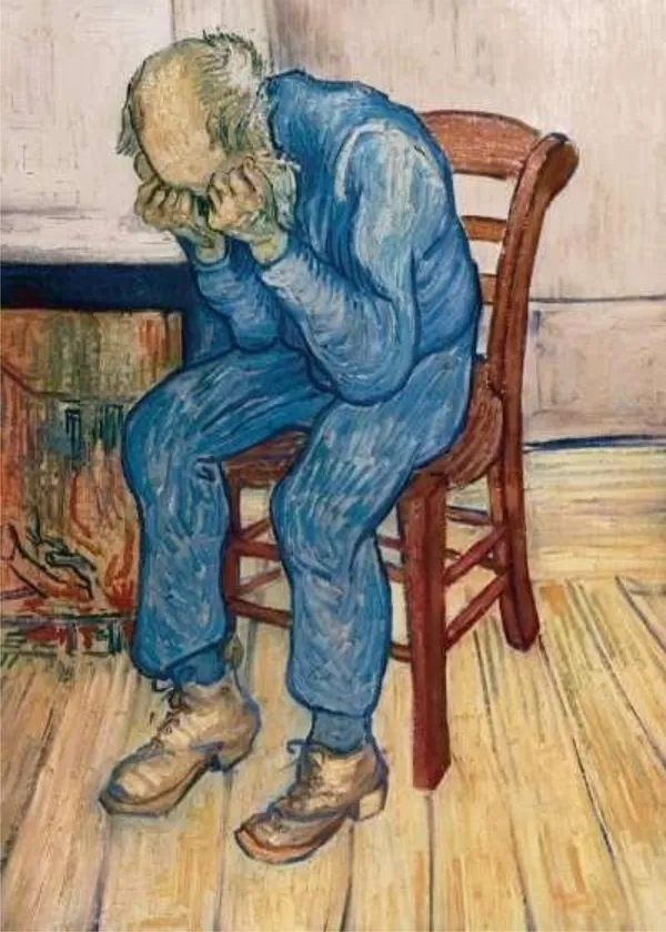Worn_Out_(Old_Man_in_Sorrow)_(1982)_,_A_Painting_by_Van_Gogh,_Unframed_Canvas_Print,_Multicolor