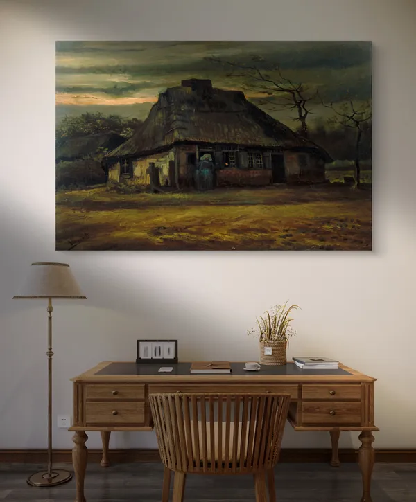 The_Cottage_(1885),_A_Painting_by_Van_Gogh,_Unframed_Canvas_Print,_Multicolor