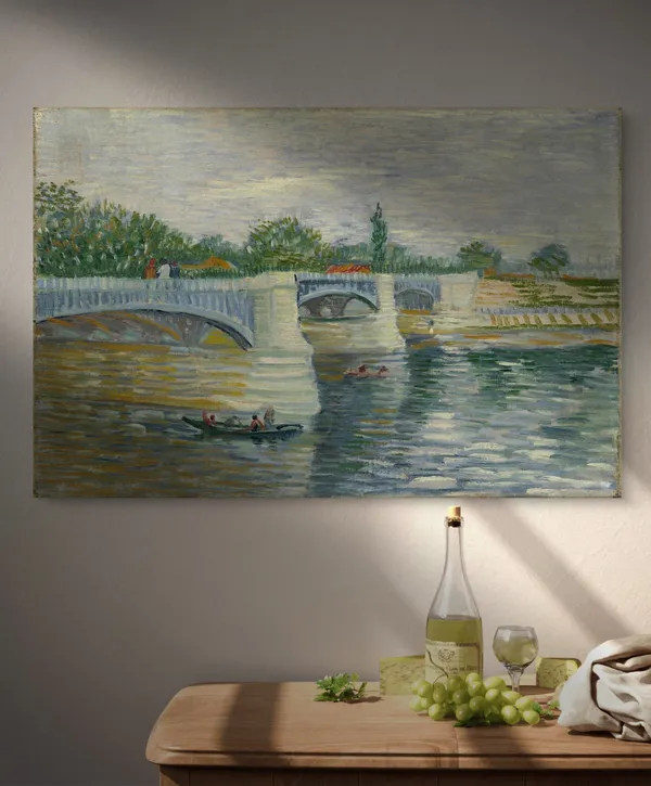 The_Bridge_at_Courbevoie_(1887),_A_Painting_by_Van_Gogh,_Unframed_Canvas_Print,_Multicolor