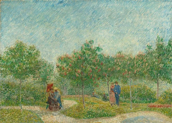 Garden_with_Courting_Couples_(1887),_A_Painting_by_Van_Gogh,_Unframed_Canvas_Print,_Multicolor