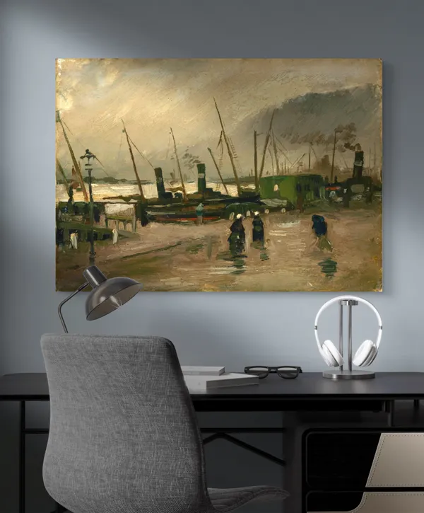De_Ruijterkade_in_Amsterdam_(1885),_A_Painting_by_Van_Gogh,_Unframed_Canvas_Print,_Multicolor