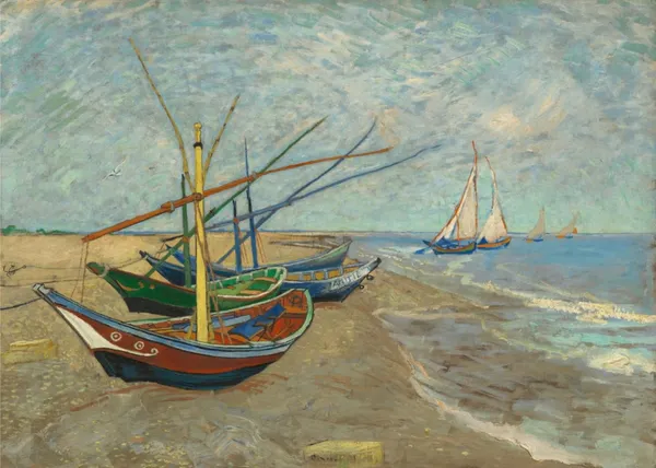 Fishing_Boats_on_the_Beach_(1888),_A_Painting_by_Van_Gogh,_Unframed_Canvas_Print,_Multicolor