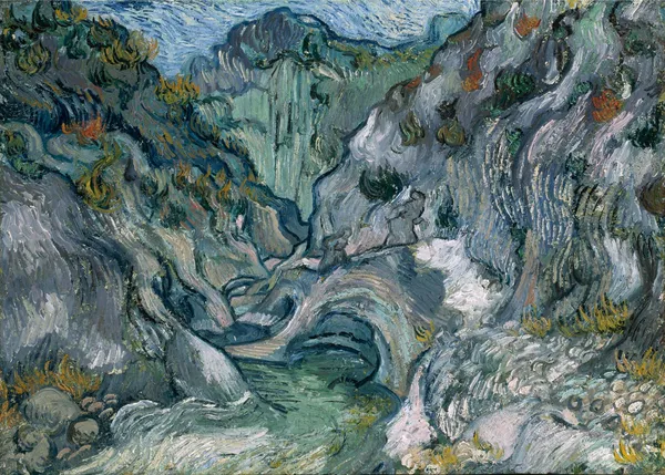 Ravine_(1889),_A_Painting_by_Van_Gogh,_Unframed_Canvas_Print,_Multicolor