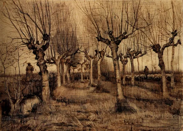 Pollard_Birches_(1884),_A_Painting_by_Van_Gogh,_Unframed_Canvas_Print,_Multicolor