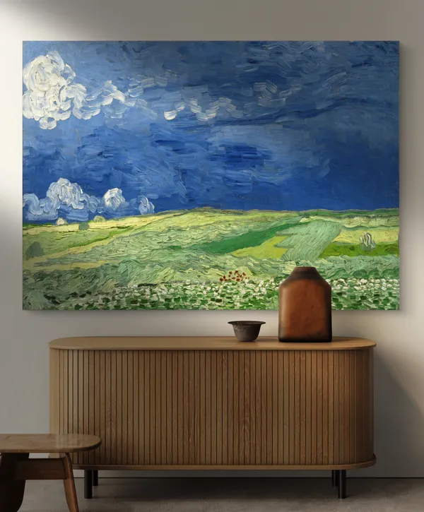 Wheatfield_under_Thunderclouds_(1890),_A_Painting_by_Van_Gogh,_Unframed_Canvas_Print,_Multicolor