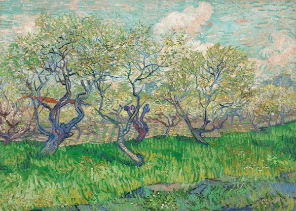 Orchard_in_Blossom_(1889),_A_Painting_by_Van_Gogh,_Unframed_Canvas_Print,_Multicolor