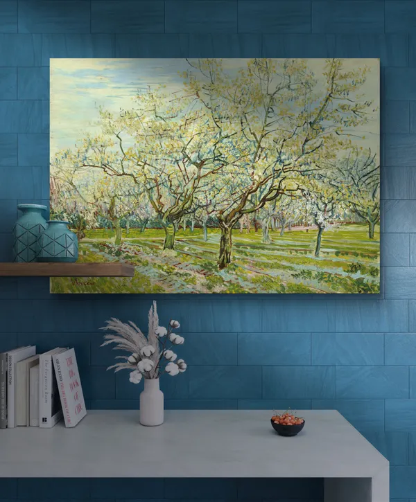 The_White_Orchard_(1888),_A_Painting_by_Van_Gogh,_Unframed_Canvas_Print,_Multicolor