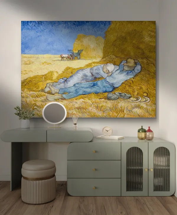 Farmers_Rest_in_Harvest_season_(1890),_A_Painting_by_Van_Gogh,_Unframed_Canvas_Print,_Multicolor