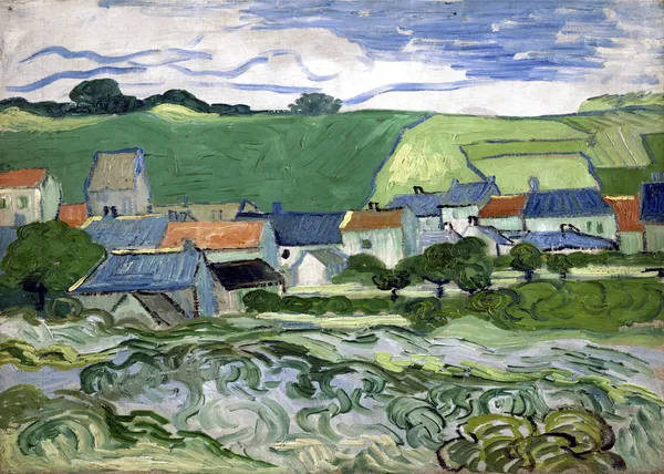 View_of_Auvers_(1890),_A_Painting_by_Van_Gogh,_Unframed_Canvas_Print,_Multicolor