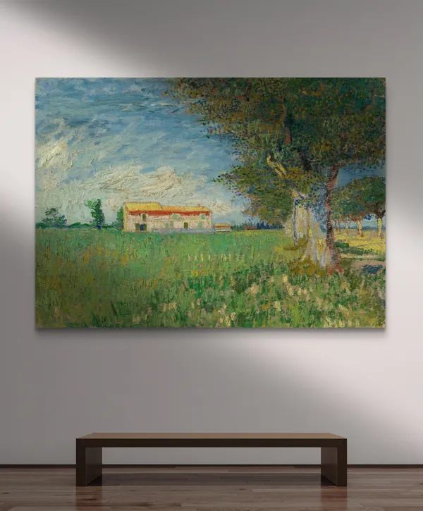 Farmhouse_in_a_Wheatfield_(1888),_A_Painting_by_Van_Gogh,_Unframed_Canvas_Print,_Multicolor