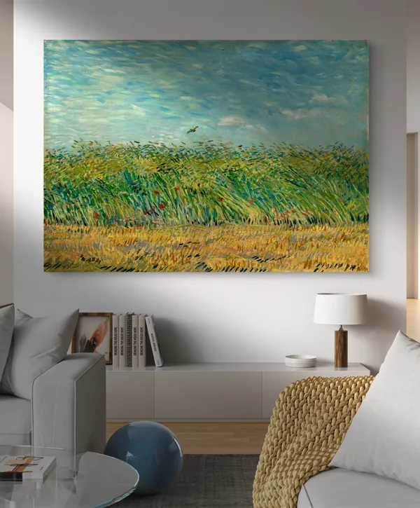 Wheatfield_with_Partridge'_(1887),_A_Painting_by_Van_Gogh,_Unframed_Canvas_Print,_Multicolor
