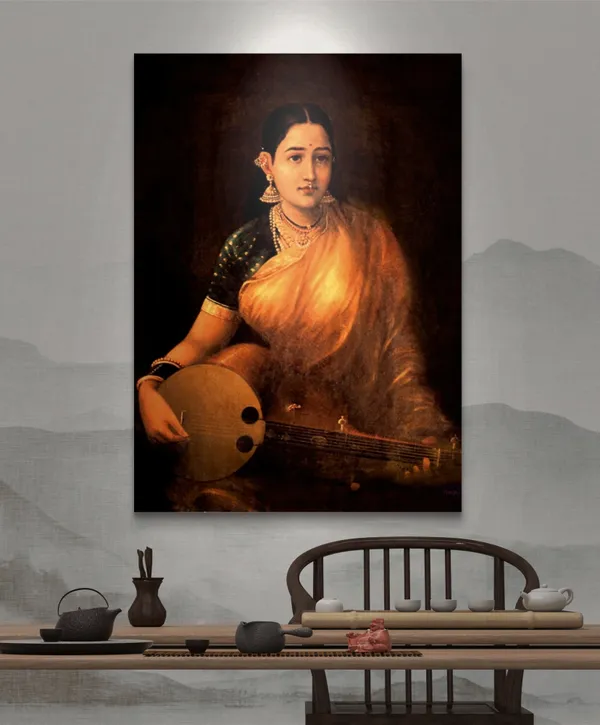 Galaxy_of_Lady_Musicians,_Raja_Ravi_Varma_Paintings,_Set_of_2,_Framed_Canvas,_Multicolor