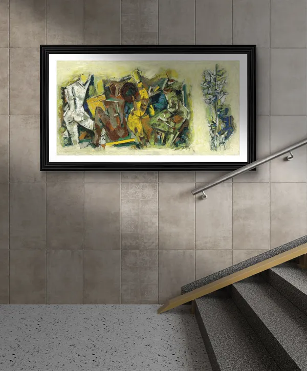 The_Women_(India_Series_Paintings)-_M.F._Husain's_Painting,_Framed,_Wall_Decor,_Multicolor