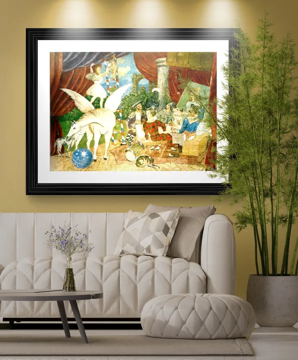 Multicolor,_Theatre_Curtain_For_Parade_1931,_A_Painting_by_Pablo_Picasso,_Framed,_Wall_Decor