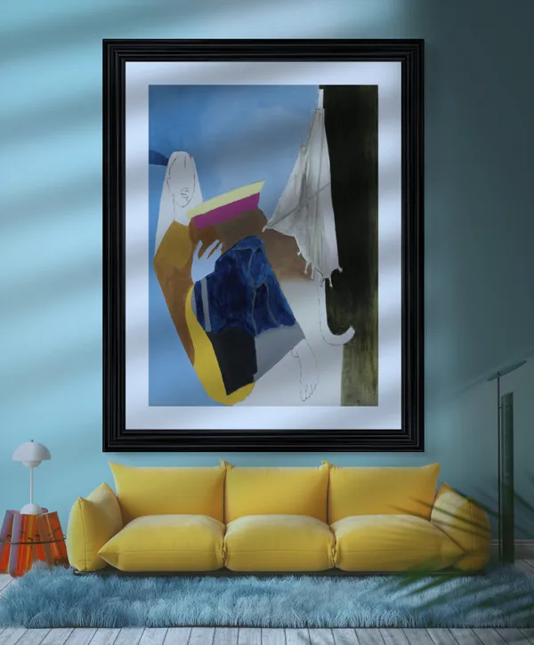 Portrait_of_an_Umbrella_Series_(1980)-_M.F._Husain's_Painting,_Framed,_Wall_Decor,_Multicolor