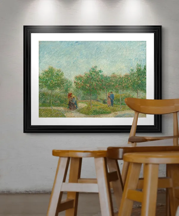 Garden_with_Courting_Couples_1887,_A_Painting_by_Van_Gogh,_Framed,_Wall_Decor,_Multicolor