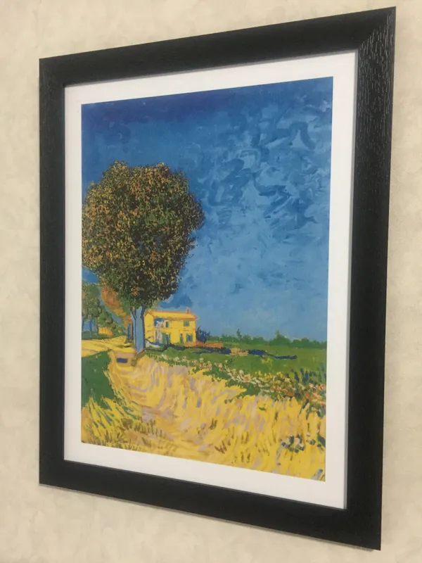 *Road_with_Cypress_and_Star_&_A_Lane_Near_Arles,_Van_Gogh_Paintings,_Set_of_2,_Framed,_Wall_D�cor,_Multicolor