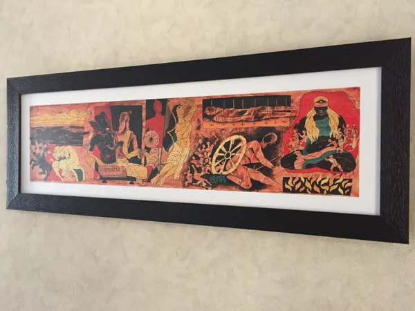 Mahabharat_(India_Series_Paintings)-_M.F._Husain's_Painting,_Framed,_Wall_Decor,_Multicolor