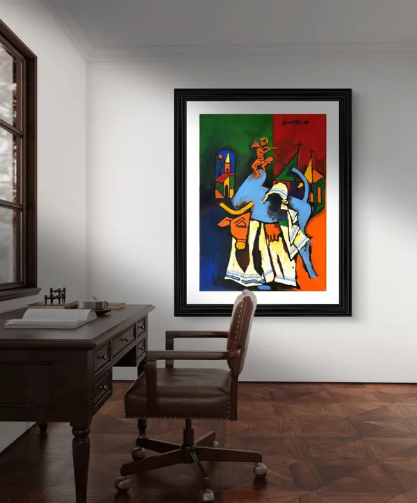 Mother_Teresa_(1996)-_M.F._Husain's_Painting,_Framed,_Wall_Decor,_Multicolor