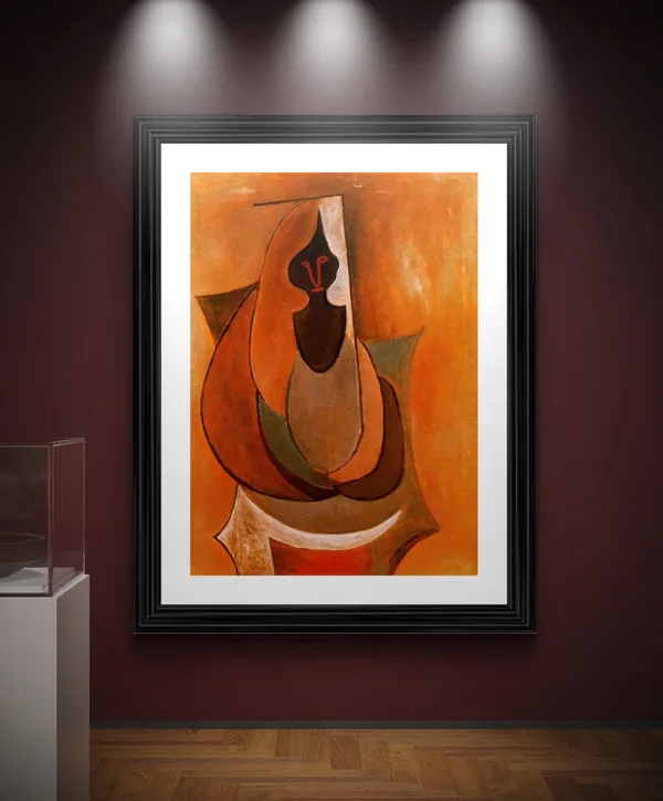 Dance_with_Veils_&_Cubist_Person,_Paintings_by_Pablo_Picasso,_Framed,_Set_of_2,_,_Multicolor
