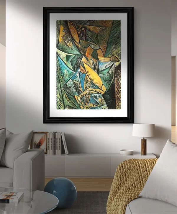 Dance_with_Veils_&_Cubist_Person,_Paintings_by_Pablo_Picasso,_Framed,_Set_of_2,_,_Multicolor