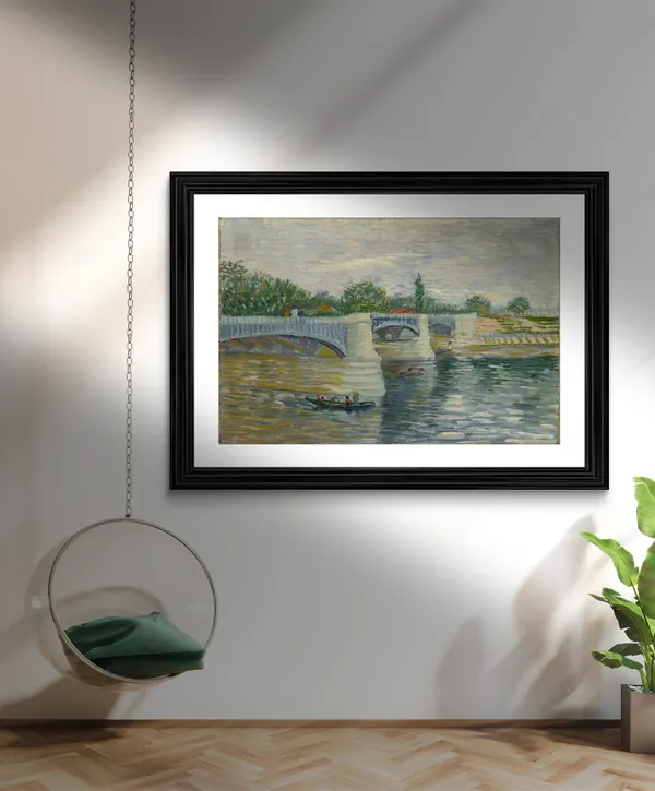 The_Bridge_at_Courbevoie_1887,_A_Painting_by_Van_Gogh,_Framed,_Wall_Decor,_Multicolor