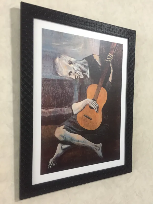 The_Old_Guitarist_(1903),_A_Painting_by_Pablo_Picasso,_Framed,_Wall_Decor,_Multicolor