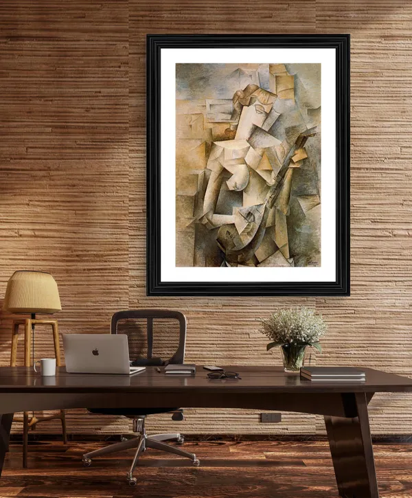 Ma_Jolie_(My_Pretty)_&_Girl_with_Mandolin,_Paintings_by_Pablo_Picasso,_Framed,_Set_of_2,_,_Multicolor