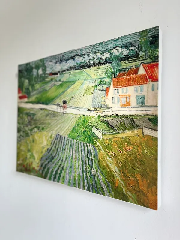 Train_in_the_Rains_at_Auvers_&_View_of_Auvers,_Paintings_by_Van_Gogh,_Framed_Canvas,_Set_of_2_,_Multicolor
