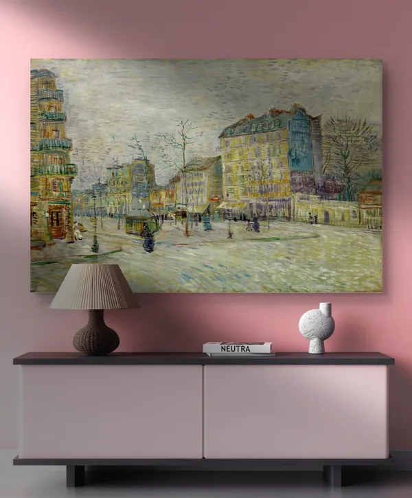 Boulevard_De_Clichy_1887,_A_Painting_by_Van_Gogh,_Framed_Canvas,_Wall_Decor,_Multicolor