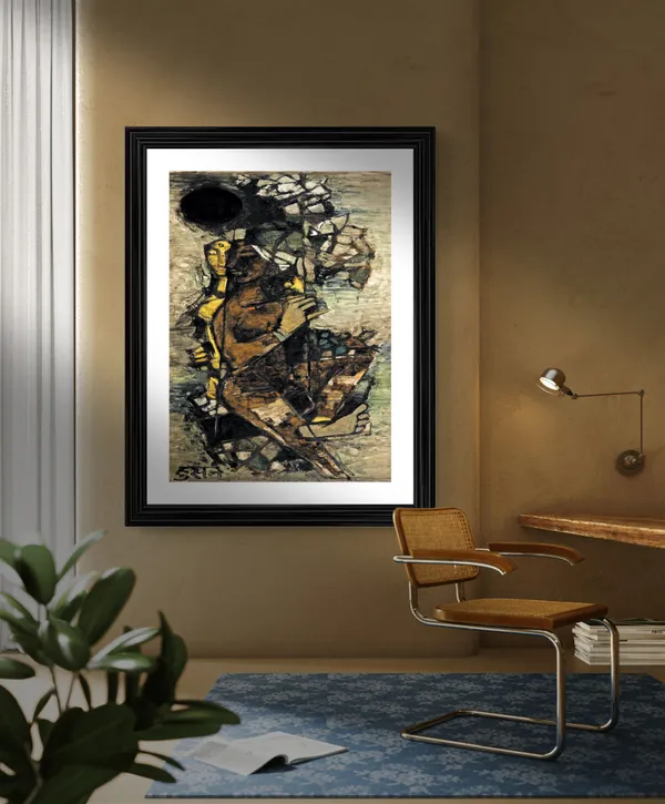 Jhoola-_M.F._Husain's_Painting,_Framed,_Wall_Decor,_Multicolor