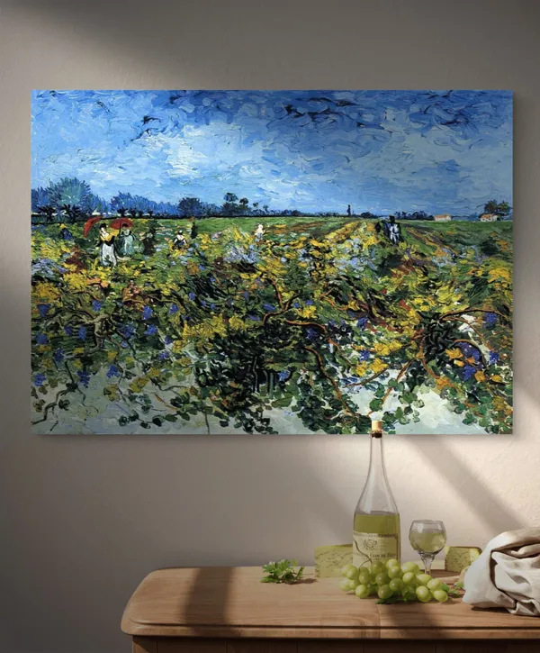 The_Green_Vineyard_1888,_A_Painting_by_Van_Gogh,_Framed_Canvas,_Wall_Decor,_Multicolor