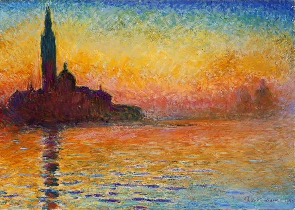 San_Giorgio_Maggiore_by_Twilight_(1802),_A_Painting_by_Claude_Monet,_Wall_D�cor,_Framed_Canvas,_Multicolor