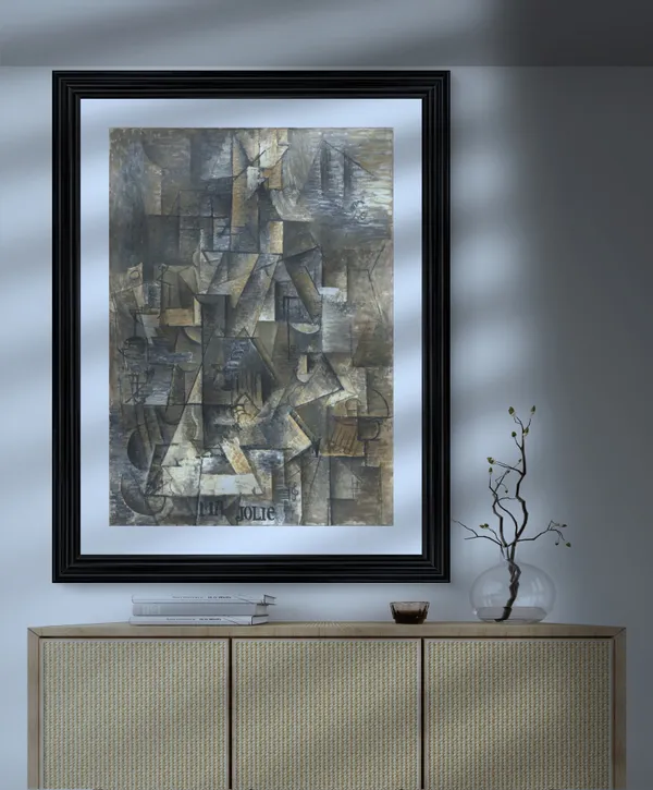 Ma_Jolie_(My_Pretty)_1911,_A_Painting_by_Pablo_Picasso,_Framed,_Wall_Decor,_Multicolor
