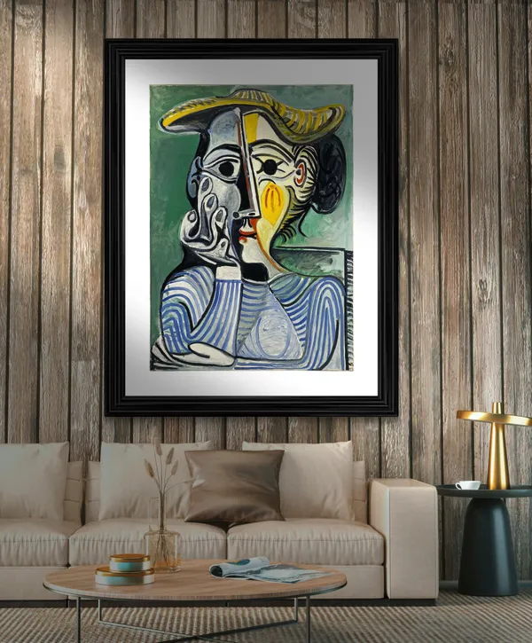 Woman_with_Yellow_Hat_1962,_A_Painting_by_Pablo_Picasso,_Framed,_Wall_Decor,_Multicolor