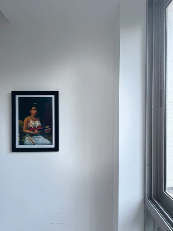 A_Lady_Playing_Violin_(1880),_A_Raja_Ravi_Varma_Painting,_Framed,_Wall_Decor,_Multicolor