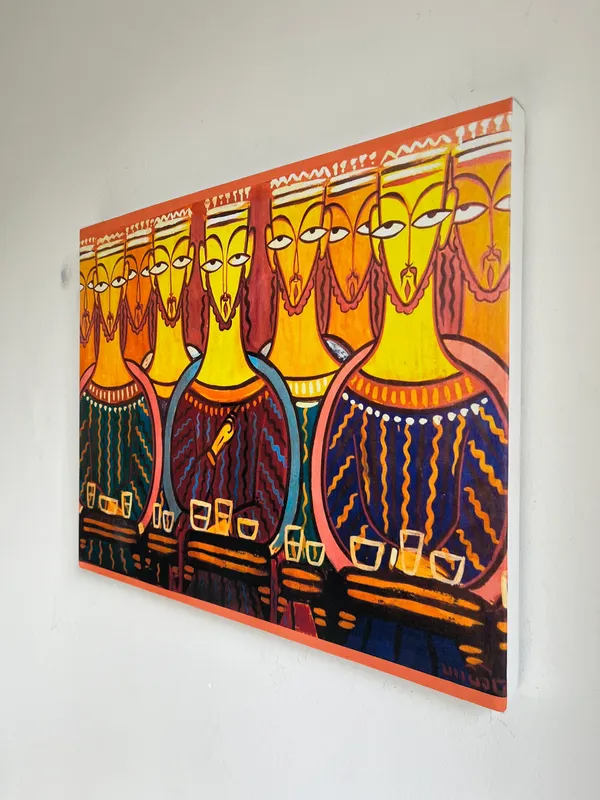 The_Last_Supper_-_A_Jamini_Roy_Painting,_Framed_Canvas_Wall_Decor,_Multicolor