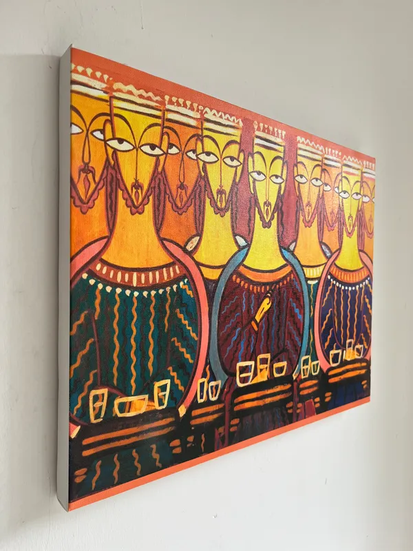 The_Last_Supper_-_A_Jamini_Roy_Painting,_Framed_Canvas_Wall_Decor,_Multicolor