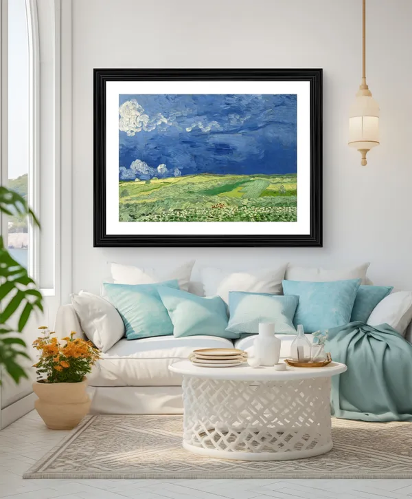 Wheatfield_Under_Thunderclouds_1890,_A_Painting_by_Van_Gogh,_Framed,_Wall_Decor,_Multicolor