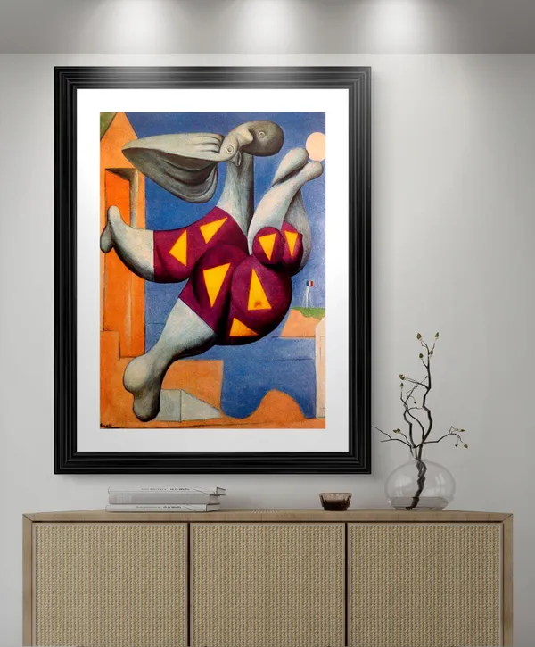 Woman_with_Beach_Ball_1932,_A_Painting_by_Pablo_Picasso,_Framed,_Wall_Decor,_Multicolor