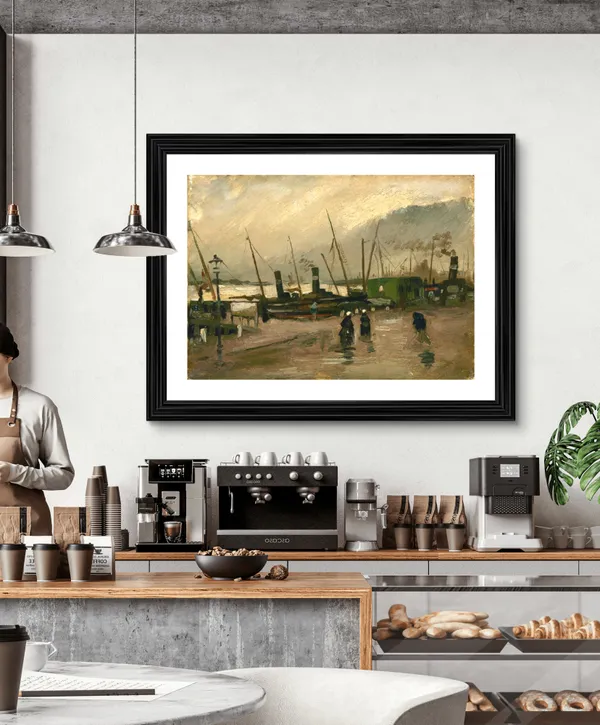 The_De_Ruijterkade_in_Amsterdam_1885,_A_Painting_by_Van_Gogh,_Framed,_Wall_Decor,_Multicolor