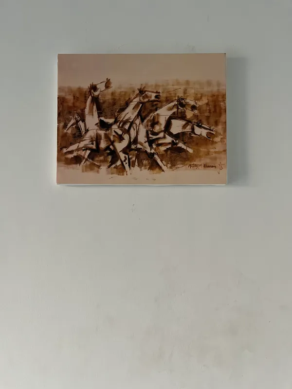Four_Horses_and_the_Battle-_M.F._Husain's_Painting,_Framed_Canvas,_Wall_Decor,_Multicolor
