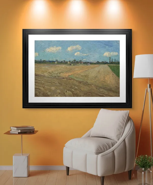 Ploughed_Fields_the_Furrows_1888,_A_Painting_by_Van_Gogh,_Framed,_Wall_Decor,_Multicolor