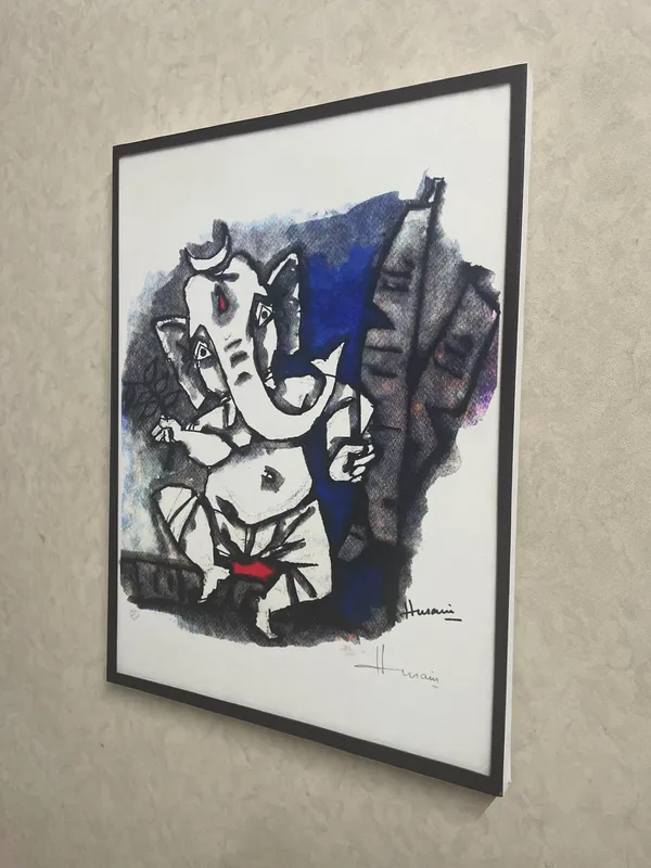 Ganesha_Dances-_M.F._Husain's_Painting,_Framed_Canvas,_Wall_Decor,_Multicolor