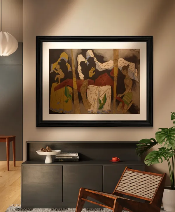 Mother_Teresa_(1989)-_M.F._Husain's_Painting,_Framed,_Wall_Decor,_Multicolor