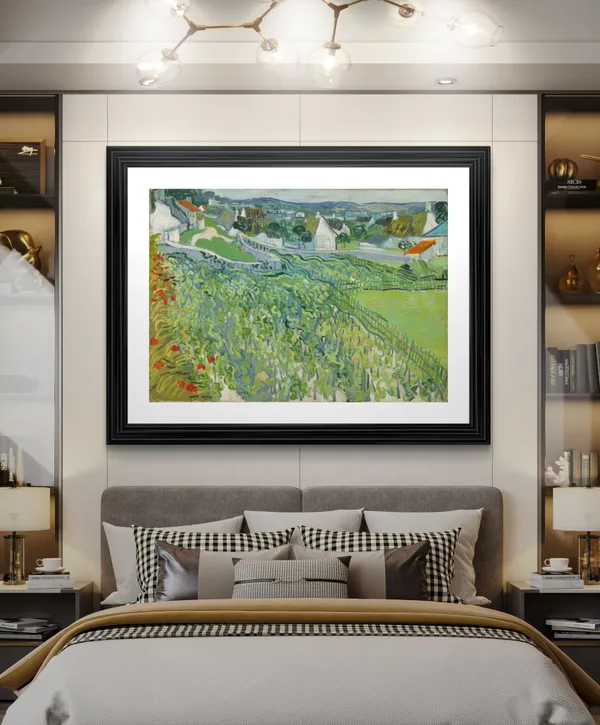 Vineyards_at_Auvers_1889,_A_Painting_by_Van_Gogh,_Framed,_Wall_Decor,_Multicolor